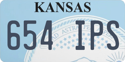 KS license plate 654IPS