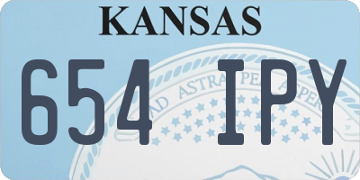 KS license plate 654IPY