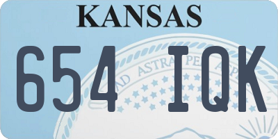 KS license plate 654IQK
