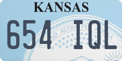 KS license plate 654IQL