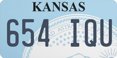 KS license plate 654IQU