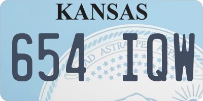KS license plate 654IQW