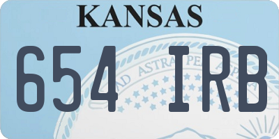 KS license plate 654IRB