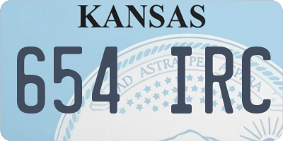 KS license plate 654IRC