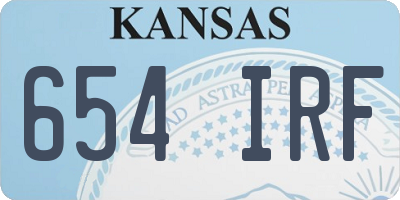 KS license plate 654IRF