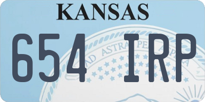 KS license plate 654IRP