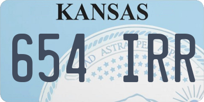 KS license plate 654IRR
