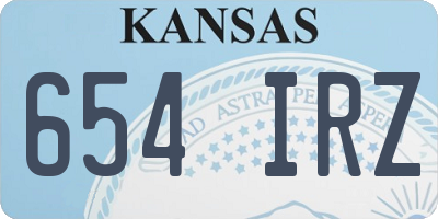 KS license plate 654IRZ