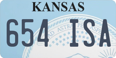 KS license plate 654ISA