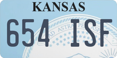 KS license plate 654ISF