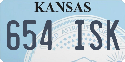 KS license plate 654ISK