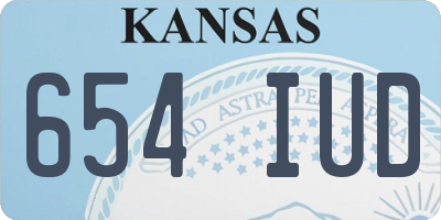 KS license plate 654IUD