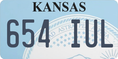KS license plate 654IUL