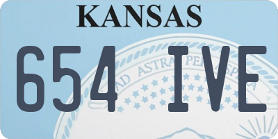 KS license plate 654IVE