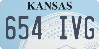 KS license plate 654IVG