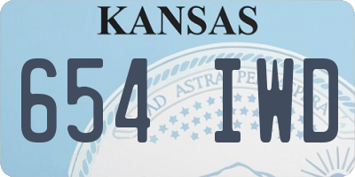 KS license plate 654IWD