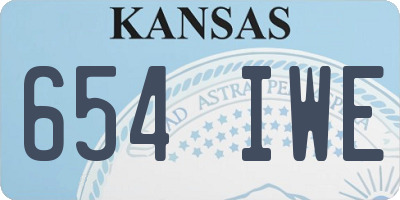 KS license plate 654IWE
