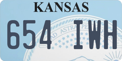 KS license plate 654IWH