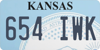KS license plate 654IWK