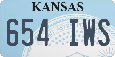 KS license plate 654IWS