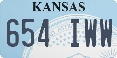 KS license plate 654IWW