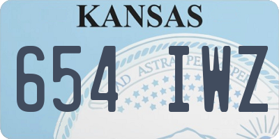KS license plate 654IWZ