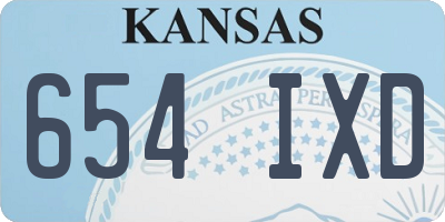 KS license plate 654IXD