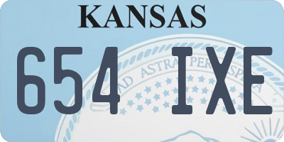KS license plate 654IXE