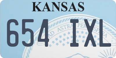 KS license plate 654IXL
