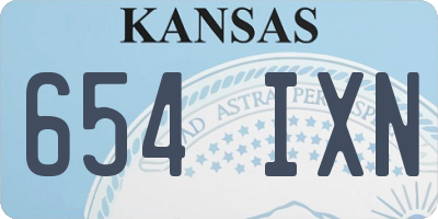 KS license plate 654IXN