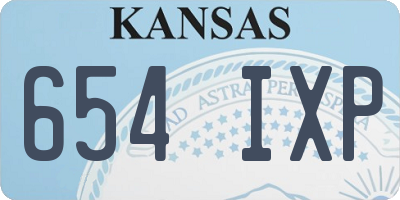 KS license plate 654IXP