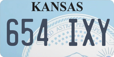 KS license plate 654IXY