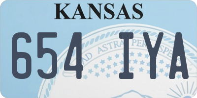 KS license plate 654IYA