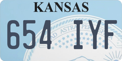 KS license plate 654IYF