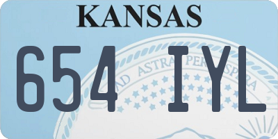 KS license plate 654IYL