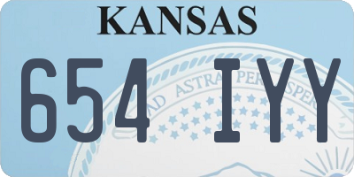 KS license plate 654IYY