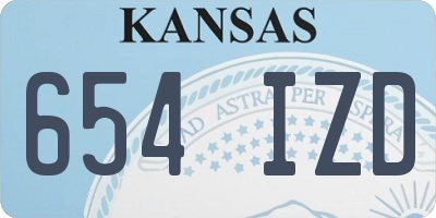 KS license plate 654IZD