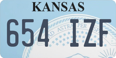 KS license plate 654IZF