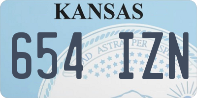 KS license plate 654IZN