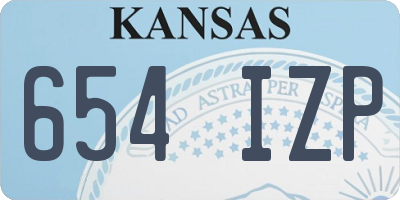 KS license plate 654IZP