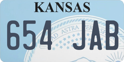 KS license plate 654JAB