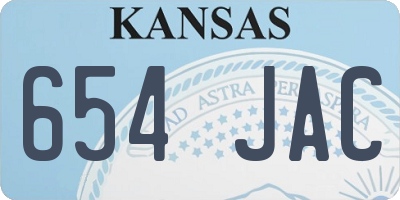 KS license plate 654JAC