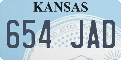 KS license plate 654JAD