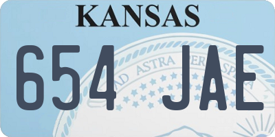 KS license plate 654JAE