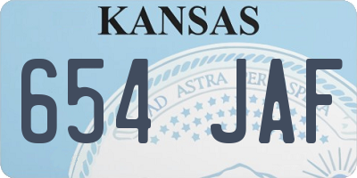 KS license plate 654JAF