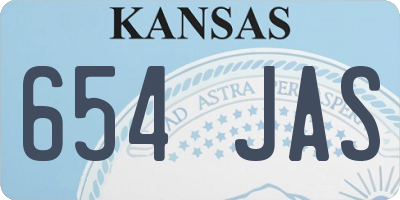 KS license plate 654JAS