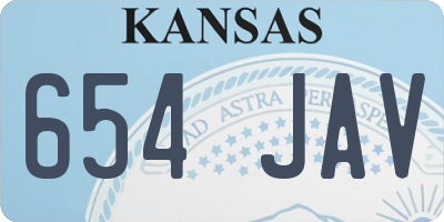 KS license plate 654JAV