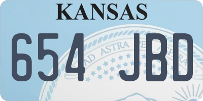 KS license plate 654JBD