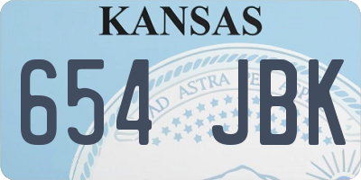 KS license plate 654JBK