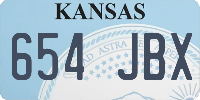 KS license plate 654JBX